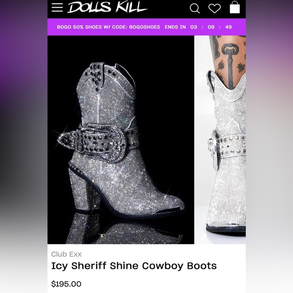 NWOT GLITTERY SILVER WESTERN STYLE BOOTS 😍❤️ - Picture 8 of 8